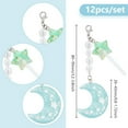 thumbnail image 2 of 12 Pcs Clip on Charms Star Moon Zipper Pull Charm Resin Plastic Keychain Purse Bag Charm with Lobster Clasp Crochet Stitch Markers for Sewing Quilting Jewelry Making, 2 of 7