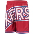 thumbnail image 2 of Youth Red Philadelphia 76ers Hardwood Classics Throwback Big Face Mesh Shorts, 2 of 4