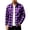 Purple, variant on TKKCS Mens Plaid Flannel Shirt Jacket Full Zip Regular Fit Turndown Collar Long Sleeve Casual Shacket with Chest Pockets Red XL