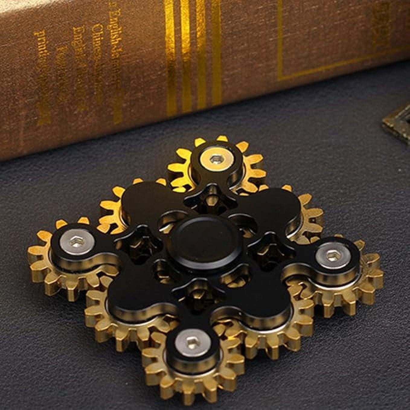 2025 latest Premium Brass Fidget Spinner – 9-Gear Black Metal DIY Hand Spinner with Smooth Bearings, Long Spin Time for ADHD, Focus, Meditation & Stress Relief (EDC Gadget)