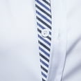 thumbnail image 3 of WREESH Men's Trendy Dress Button Down Shirts Casual Patchwork Long Sleeve with Turn-Down Collar, Striped and Triangular Collar Color Blocking for a Stylish Statement White, 3 of 9