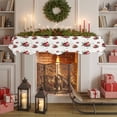 thumbnail image 6 of Christmas Poinsettia Fireplace Mantle Scarf, Red Birds Botanical Xmas Mantel Cover Table Runner for Home Living Room Door Window, Indoor Outdoor Holiday Party Decor 17" x 90", 6 of 8
