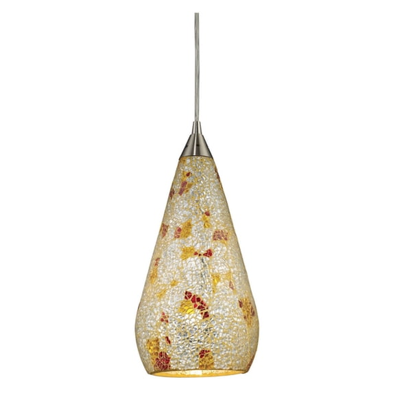 Elk Home 6-Inch Wide Curvalo Mini Pendant, Transitional, Satin Nickel