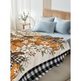 thumbnail image 5 of Twin Flat Sheet Only Thanksgiving Fall Bow Pumpkins Soft Microfiber Cooling Bedding Sheets Farm Daisy Floral Flat Bed Sheet, 5 of 9