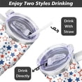 thumbnail image 5 of 4th of July 40oz Tumbler Cup with Handle and Straw, Red and Blue Stars Gifts for Women Men, Patriotic Stainless Steel Insulated Water Bottle 1PC, 5 of 6