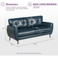 thumbnail image 5 of AODAILIHB 61" Mini Leather Arm Couch Set of 3, 2 Seater Modern L-Shaped Sofa, Modern Small Comfy Loveseat Sofa, Blue, 5 of 9