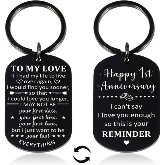 1 Year Anniversary Paper Gifts, One Year Paper Anniversary Keychain for Husband Wife, One Year Anniversary Romantic Gifts for Girlfriend Boyfriend Couple, 1st Anniversary Marriage Gifts for Women Men