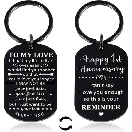1 Year Anniversary Paper Gifts One Year Paper Anniversary Keychain for Husband Wife One Year Anniversary Romantic Gifts for Girlfriend Boyfriend Couple 1st Anniversary Marriage Gifts for Women Men