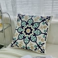 thumbnail image 1 of Funda de cojín decorativa | Funda de cojín para sofá con bordado floral para sala de estar | Funda de almohada cuadrada de tela de lino | Funda de cojín decorativa para sofá y dormitorio, 1 of 6