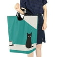 thumbnail image 4 of Yayeee Freestanding Laundry Hamper with Handle Collapsible Large Storage Basket for Clothes, Black Cat and Coffee, 4 of 7
