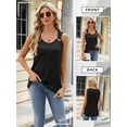 thumbnail image 7 of SLADYGLO Women Crew Neck Sleeveless Circular Shoulder Strap Texted Tank Top, 7 of 7