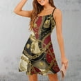 thumbnail image 3 of Gold Chains Red Black Pattern Sleeveless Dresses Slip Dress Women's Dresses Dresses For Womens, 3 of 6