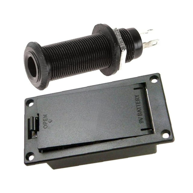 Caja de cubierta Del Soporte de La Batería de La Guitarra Caja de 9 Conector de Salida de Del Cilindro