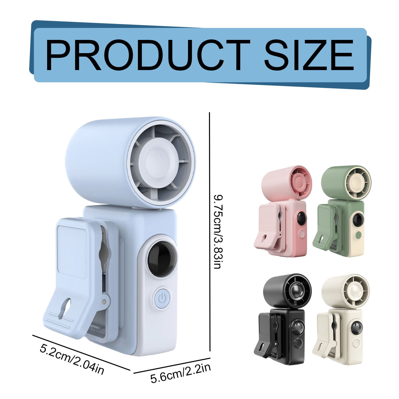 Clip-On Portable Fan 13500 RPM Rechargeable Mini Handheld Fan with LED Display 360° Rotating Clip for Travel