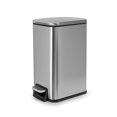 thumbnail image 1 of Moorefield Forte Slim Rectangular Step Trash Can, 1.6 Gallon Compact Bathroom Waste Bin with Soft Close Lid and Removable Inner Bucket, Brushed Stainless Steel, 1 of 10