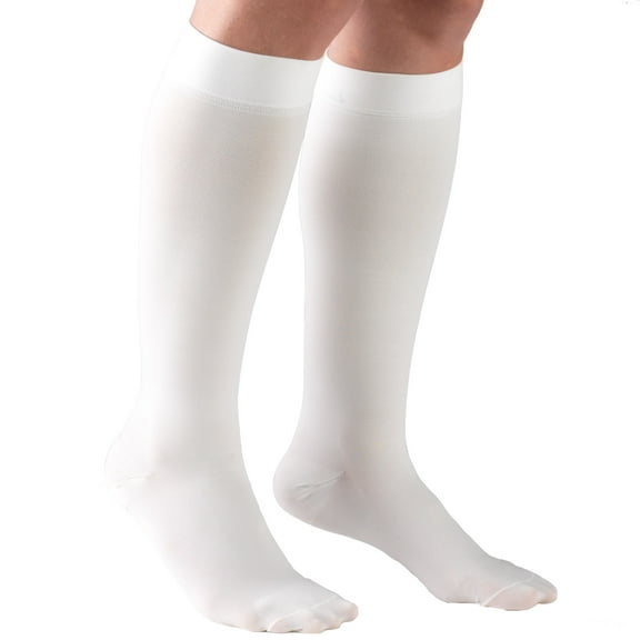 Truform Stockings, Knee High, Closed Toe: 30-40 mmHg, White, Small