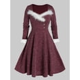 thumbnail image 1 of Más el tamaño de la piel de imitación Insertar Vestido de punto abotonado Rosegal Vestidos casuales de talla grande, 1 of 5