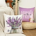 thumbnail image 2 of Spring Pillow Covers 18x18 Inch Set of 4, Floral Mason Jar Spring is in The Air Purple Lavender Farmhouse Decorative Throw Pillowcases for Home Sofa Couch Decoration G513-18, 2 of 6