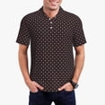 thumbnail image 3 of Balery Red and white polka dots Printed Men’s Short Sleeve Polo Shirt, Midweight Men's Shirt,Golf Polo shirts -Small, 3 of 9