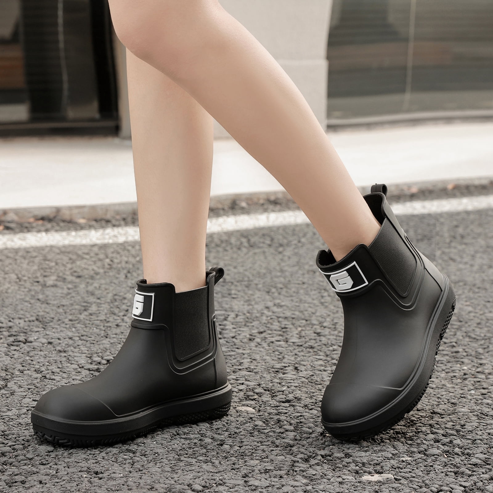 Lcamaw Deck Rain Boots Men Women, Short Waterproof Rubber Boots, Anti Slip Lightweight Water Shoes Unisex, Original Chelsea Garden Boots, Durable Fishing Boots Outdoor, Mud Work Booties
