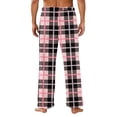 thumbnail image 6 of Trgacdwlo Men Flannel Pajama Pants Plaid Print Fuzzy Sleepwear Mens Pajama Pants Fleece Elastic Waist Fall Winter Warm Lounge Pants Men, 6 of 6