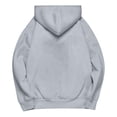 thumbnail image 3 of Pullover Hoodie with Adjustable Drawstring Hood and Front ESSENTIALS Lettering Print Casual Loose Fit Design Gray S, 3 of 8