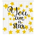 thumbnail image 3 of Ambesonne Saying Shower Curtain, Star Phrase, 69"Wx84"L, Earth Yellow Black, 3 of 5