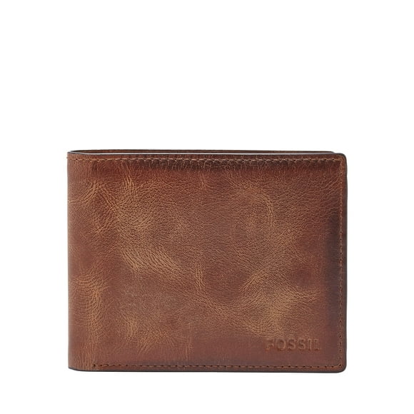 Fossil Portefeuille Bifold RFID Flip ID pour Hommes, Derrick-Brun, Taille Unique