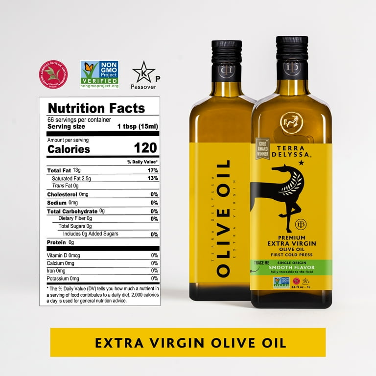 Terra Delyssa First Cold Pressed Extra Virgin Olive Oil, 34 fl oz