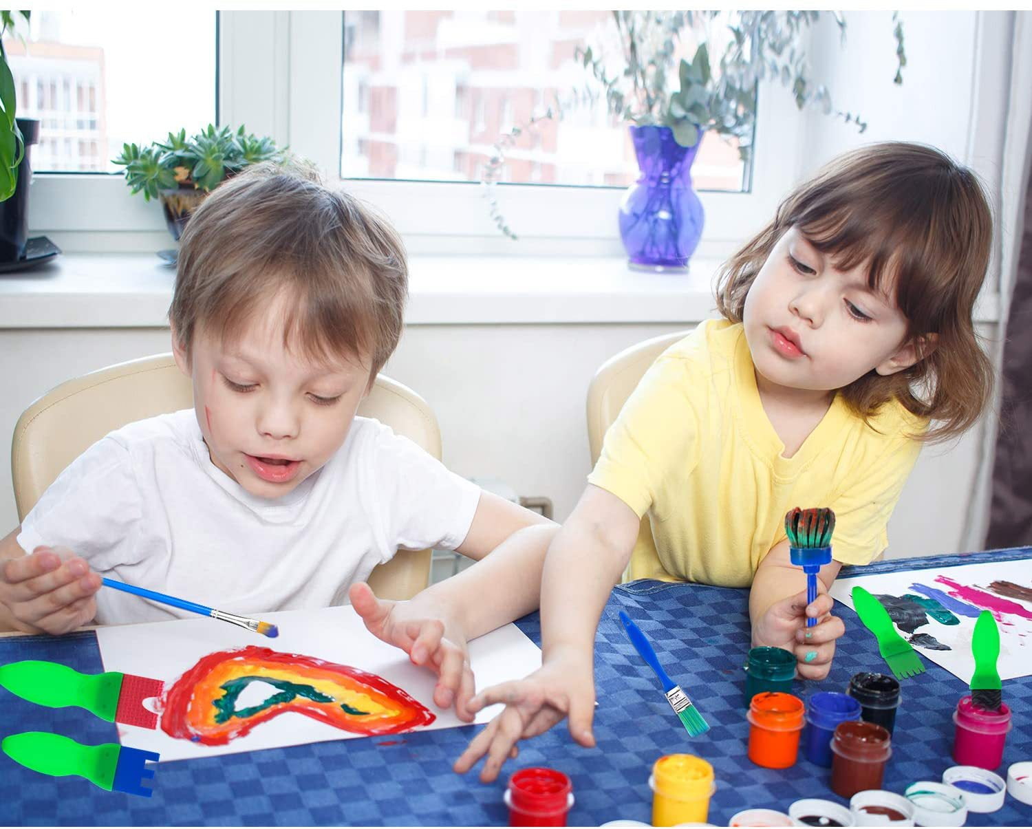 24 Esponjas De Pintura EVA Con Patrones Variados, Sellos De Dibujo Para Niños, Reutilizables Y Fáciles De Limpiar, Diámetro 4 Cm