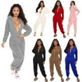 thumbnail image 1 of Pyjamas d'Hiver pour Femmes Combinaisons Vêtements de Nuit Chauds en Flanelle Manches Longues Robe Pyjamas Mignons Vêtements de Maison Combinaison en Velours, 1 of 2