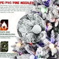 thumbnail image 3 of JERFIT 7.5ft Pre-Lit Snow Flocked Artificial Christmas Tree with 400 Colorful LED Lights, 10 Modes, Easy Setup Hinged Metal Stand, 3 of 9