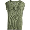 thumbnail image 1 of Aeropostale Womens 1/2nap Down Henley Shirt, Verde, X-Large, 1 of 1