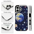 thumbnail image 3 of Compatible with iPhone 11 12 13 mini 14 15 16 Pro Max Plus Wallet Case with Card Holder, PU Leather Kickstand Card Slots Case ( Star Around Planet, iPhone 16 Pro Max), 3 of 7