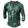 thumbnail image 4 of Camiseta Vintage para hombre, camisa de manga larga con cuello en V de imitación de algodón, ropa informal de gran tamaño, Camisa estampada con ancla de barco, otoño, 4 of 4