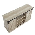 thumbnail image 2 of Edyo Living Rustic Farmhouse TV Stand Table w/ Sliding Barn Door, White Oak, 2 of 8