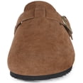 thumbnail image 2 of Unisex Suede Leather Clogs Mules Mens Womens Cork Footbed House Slipers with Arch Support and Buckle Rust, 2 of 3