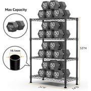 M MZG 4 Tiers Wire Dimensions: 23.6W x 13.7D x 53.4H Shelving Unit, Black