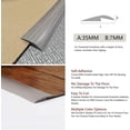 thumbnail image 2 of 6.56ft Vinyl Self Adhesive Overlap Threshold Reducer,flooring Tile Laminate Border Transition Strip,flat Carpet Rug Edging Strips, Fluted Saddle,flexi, 2 of 5