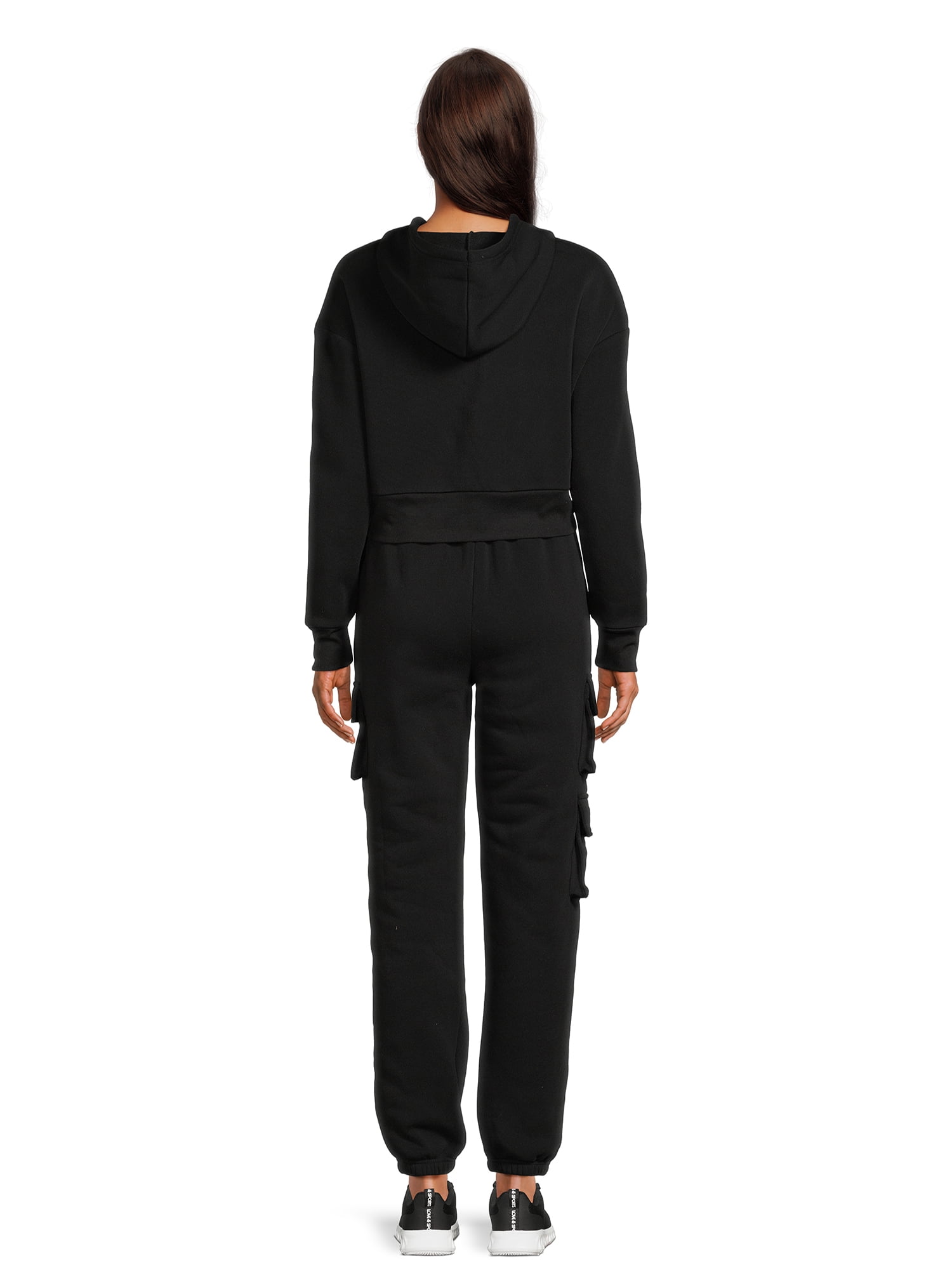 Liv & Lottie Juniors Cropped Hoodie and Cargo Jogger Pants Set, 2-Piece