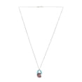 thumbnail image 4 of Juego de aretes y cadena con dije en forma de hoja, plata mexicana ley .925, Diamante Negro., 4 of 4