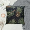 thumbnail image 2 of Leisuo Pillow Case Watercolor Christmas Pattern Cone Winter Fir Floral Cones On Branch Dark Home Decor Throw Pillows Covers for Winter Decorations, 2 of 5