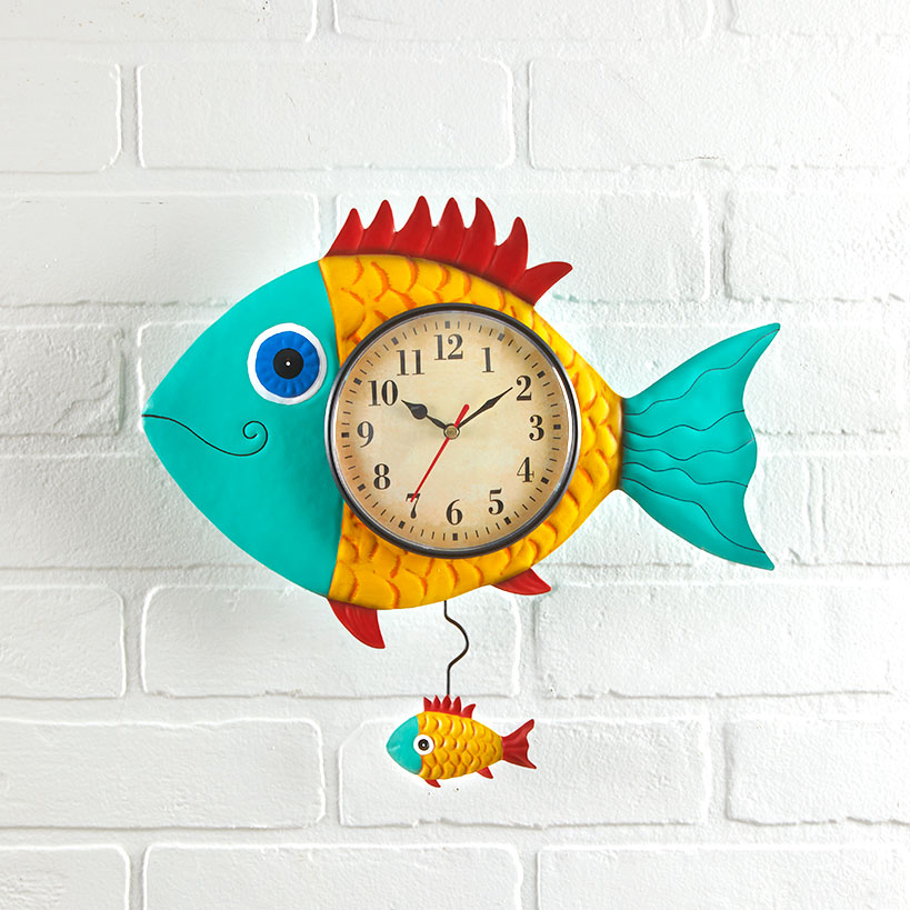 Pendulum Wall Clock – Ocean Decor – Beach House Decor - Fish