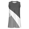 thumbnail image 3 of Wycnly Tank Top for Women Tank Top Lightweight Loose Fit Pleated Hem Tunic Blouses Fashion Color Patchwork Sleeveless Shirts Ladies Sleeveless Shirt, 3 of 3