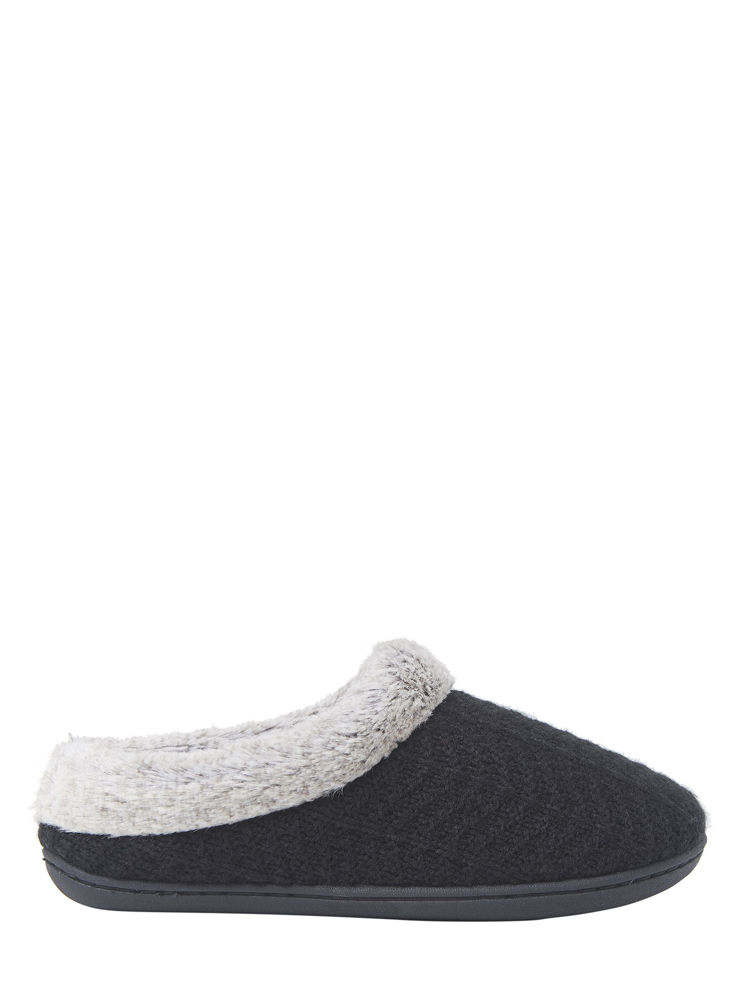 Dearfoams Women's Sweater Knit Clog Memory Foam Slippers Large/9-10, Oatmeal 