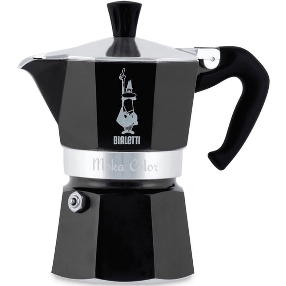 Cafetera Bialetti Moka Express, 6 tazas, 1 L, aluminio negro