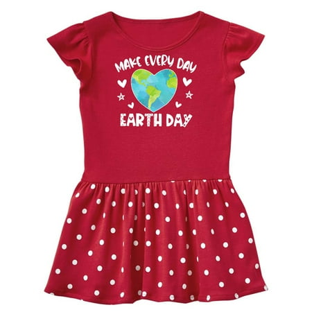 

Inktastic Make Every Day Earth Day with Hearts and Stars Gift Toddler Girl Dress