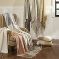 thumbnail image 3 of Peppermint Home Color Block Linen Throw Blanket, 50"x 70", Natural Orange, 3 of 3