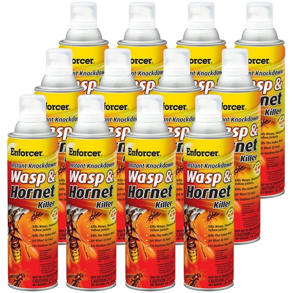 Enforcer Instant Knockdown Wasp and Hornet Killer - 16 oz (Case of 12) EWHIK16 - Kills Was[s, Hornets and Yellow Jackets