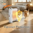 thumbnail image 2 of Radiator Heater, 700W Oil Filled Radiator Heater with Adjustable Thermostat, 2 Heat Settings & Overheat Protection, Silent Operation, for Bedroom, Office, Under Desk, White, 2 of 9
